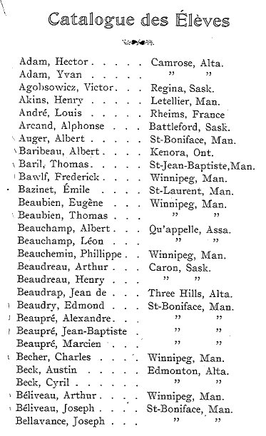  St Boniface 1905-1906 Student List Page 1